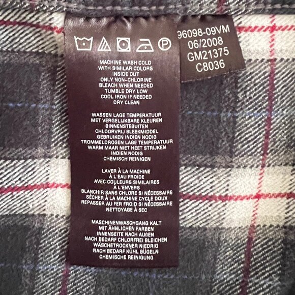 Harley-Davidson Y2K Flannel Shirt M Embroidered Bar & Shield Plaid Bikercore - Picture 4 of 10